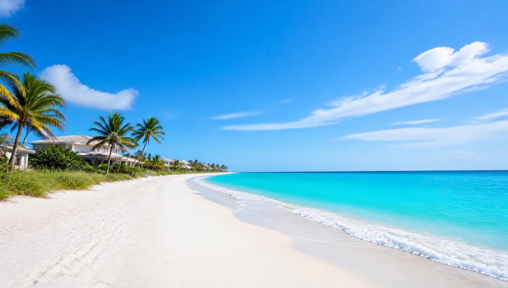 Sunlit white-sand Gulf Coast beach with turquoise water near Sarasota, Florida